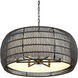 Everly 6 Light 27.13 inch Matte Black Chandelier Ceiling Light in Modern Black Rattan